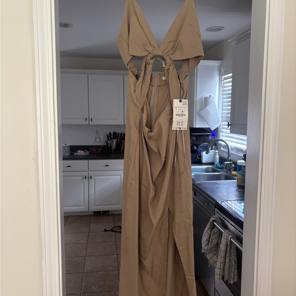 Zara Tan Maxi Dress